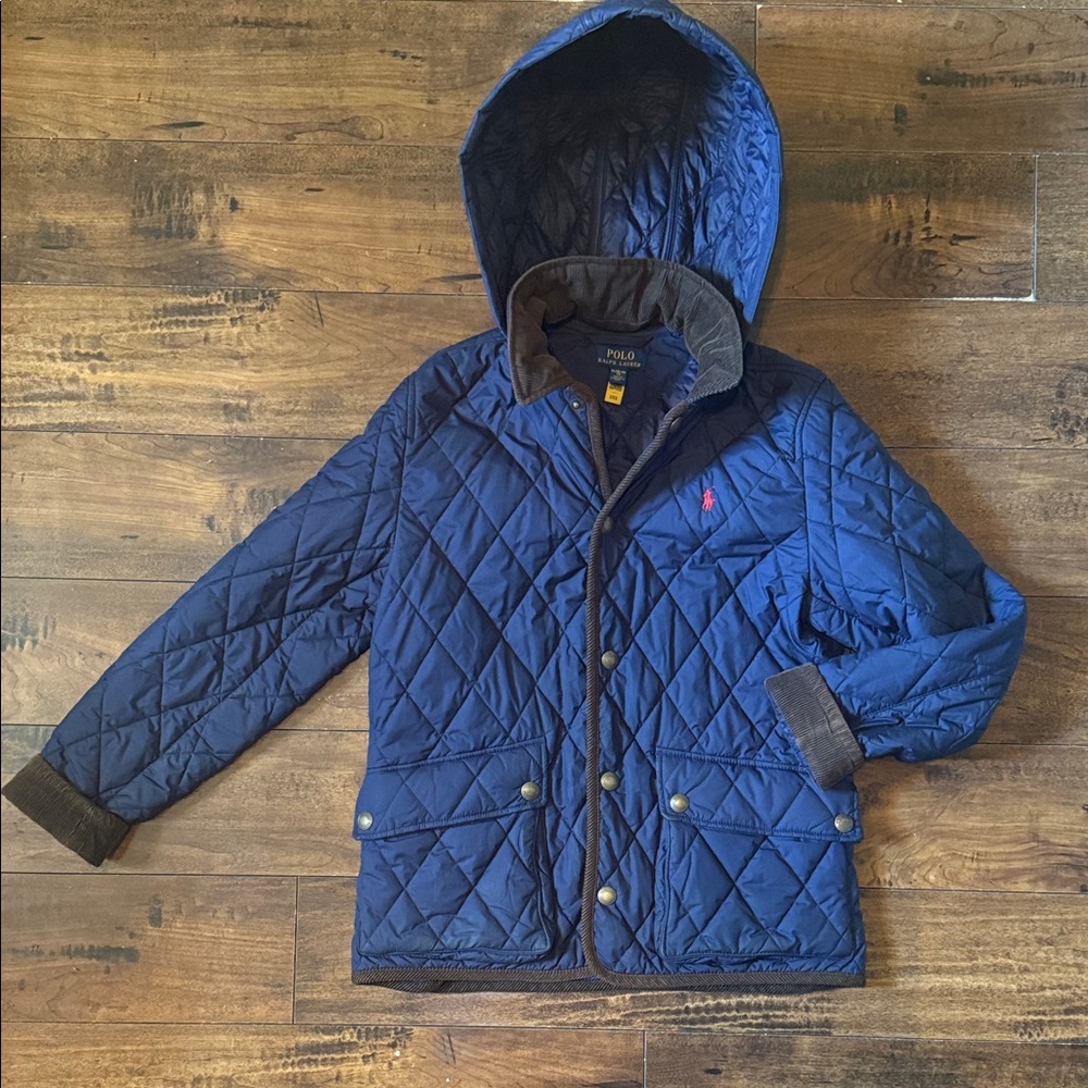 Polo Ralph Lauren Boy’s Navy Hooded Barn Jacket. Size XL 18-20